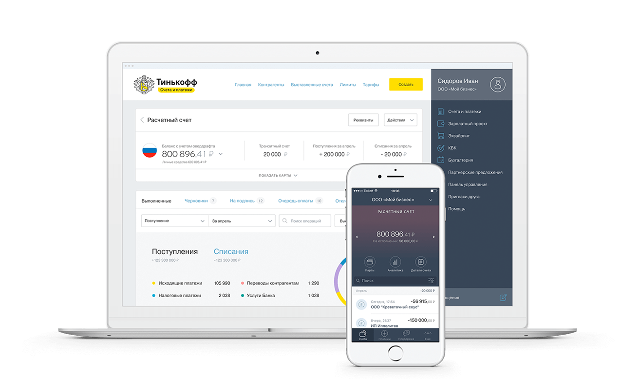 Точка банк и Tinkoff Business для ИП и Upwork